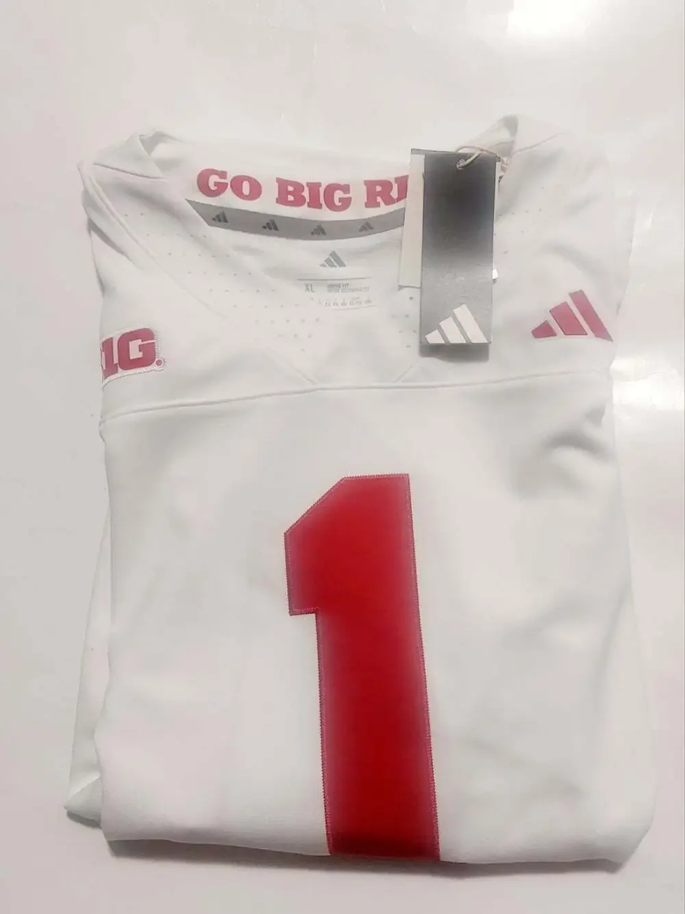 adidas Nebraska Cornhuskers Mens XL White Premier Away Football Jersey NCAA GBR